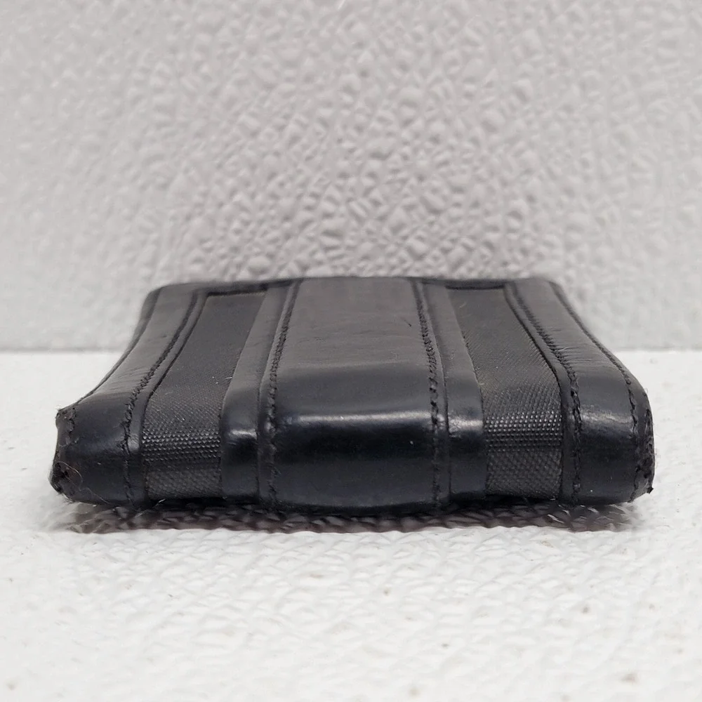 Burberry Black Bi-Fold Wallet Leather & Canvas